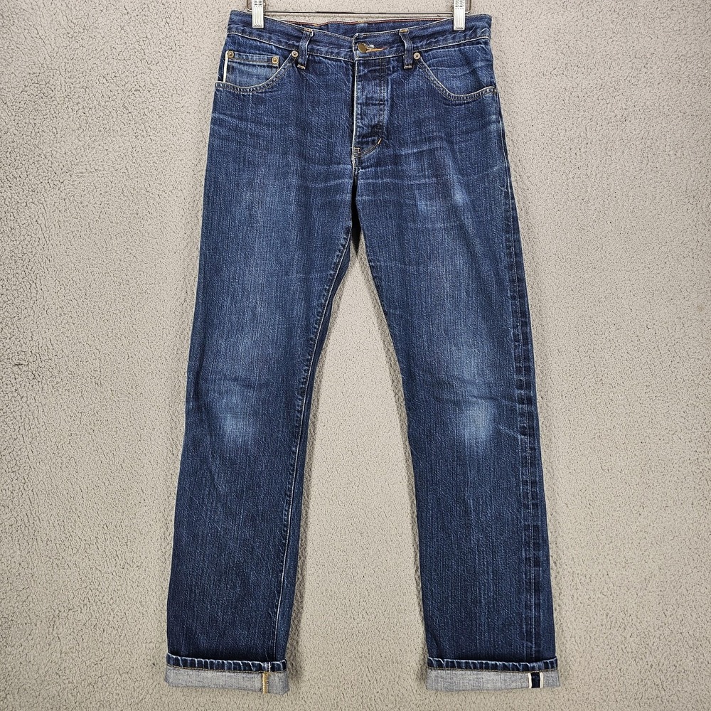 Raleigh Denim‎ Jeans Mens 31x32 Blue Selvedge White Oak Cone Denim Button Fly